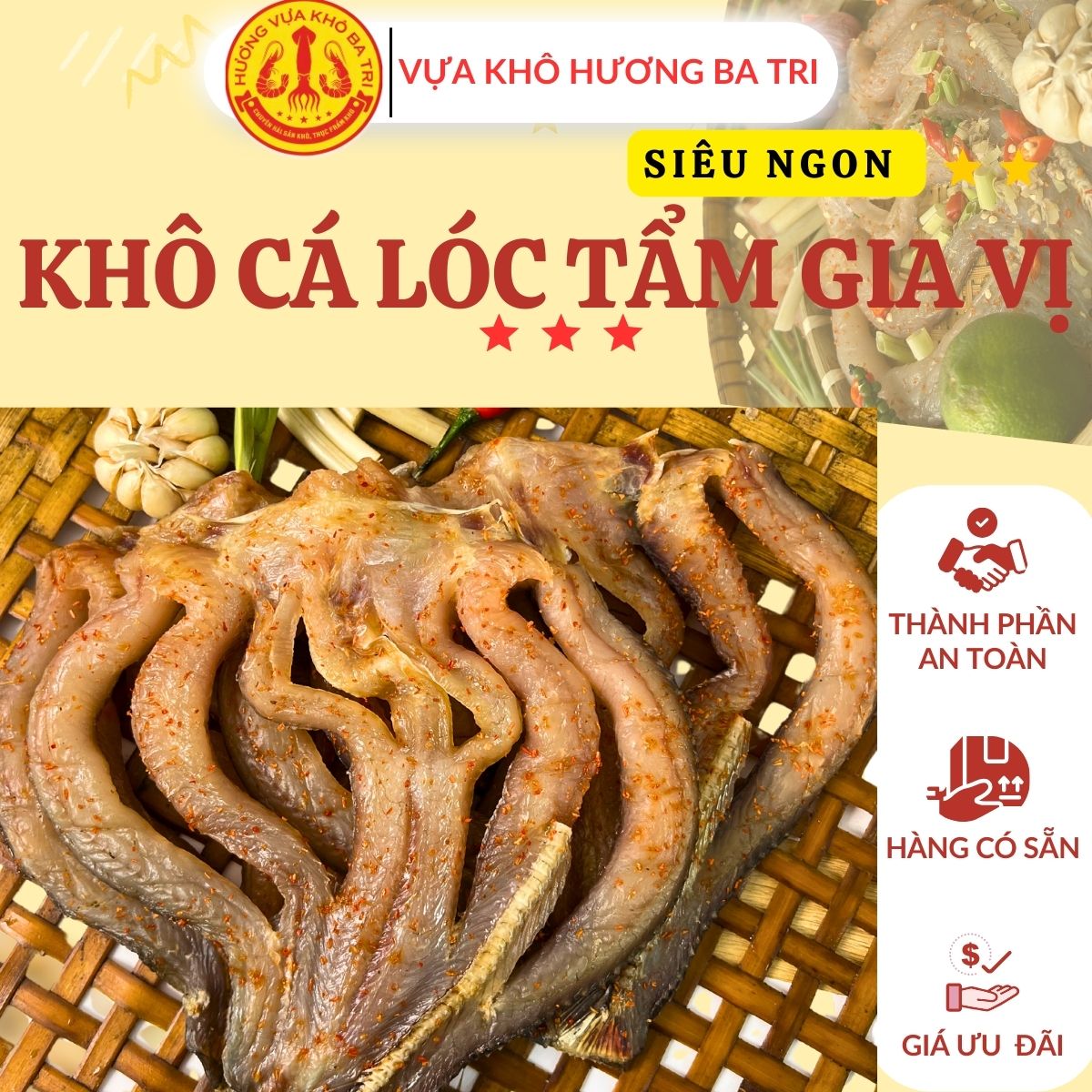 KHÔ CÁ LÓC TẨM VỊ HƯƠNG BA TRI