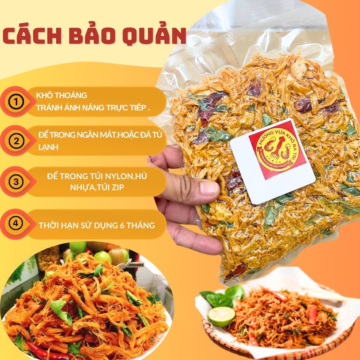 KHÔ GÀ LÁ CHANH - KHÔ GÀ HƯƠNG BA TRI