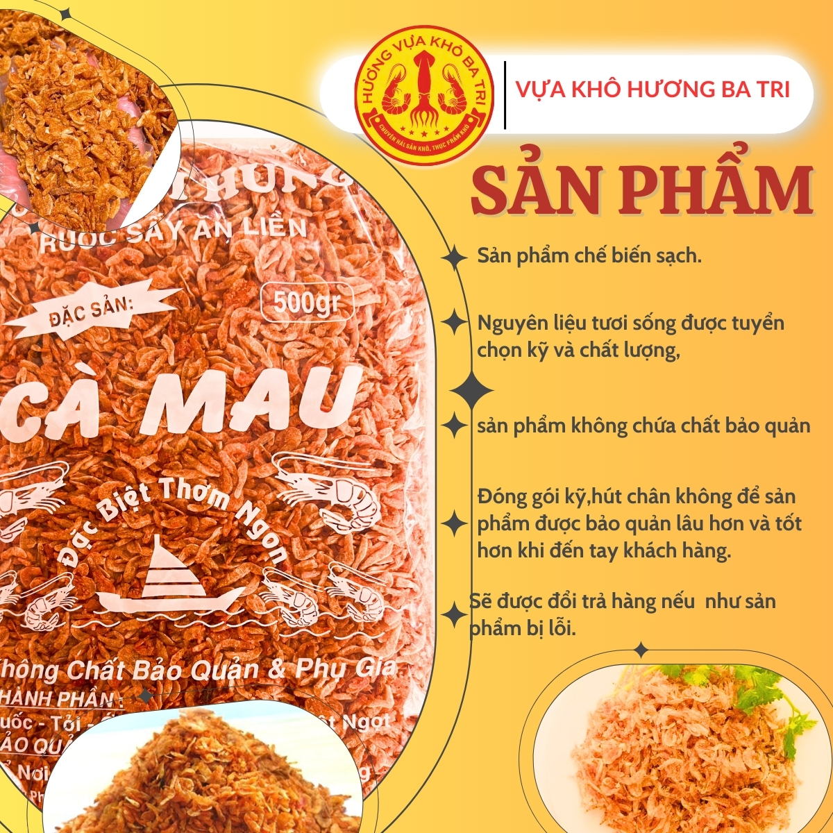 RUỐC SẤY ĂN LIỀN CÀ MAU