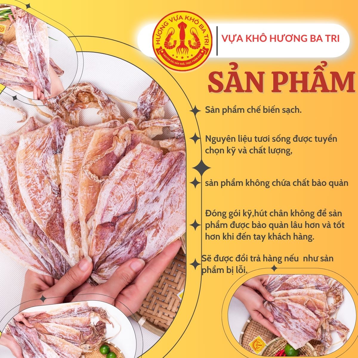 KHÔ MỰC BÀN TAY LOẠI 1 - SIZE LON