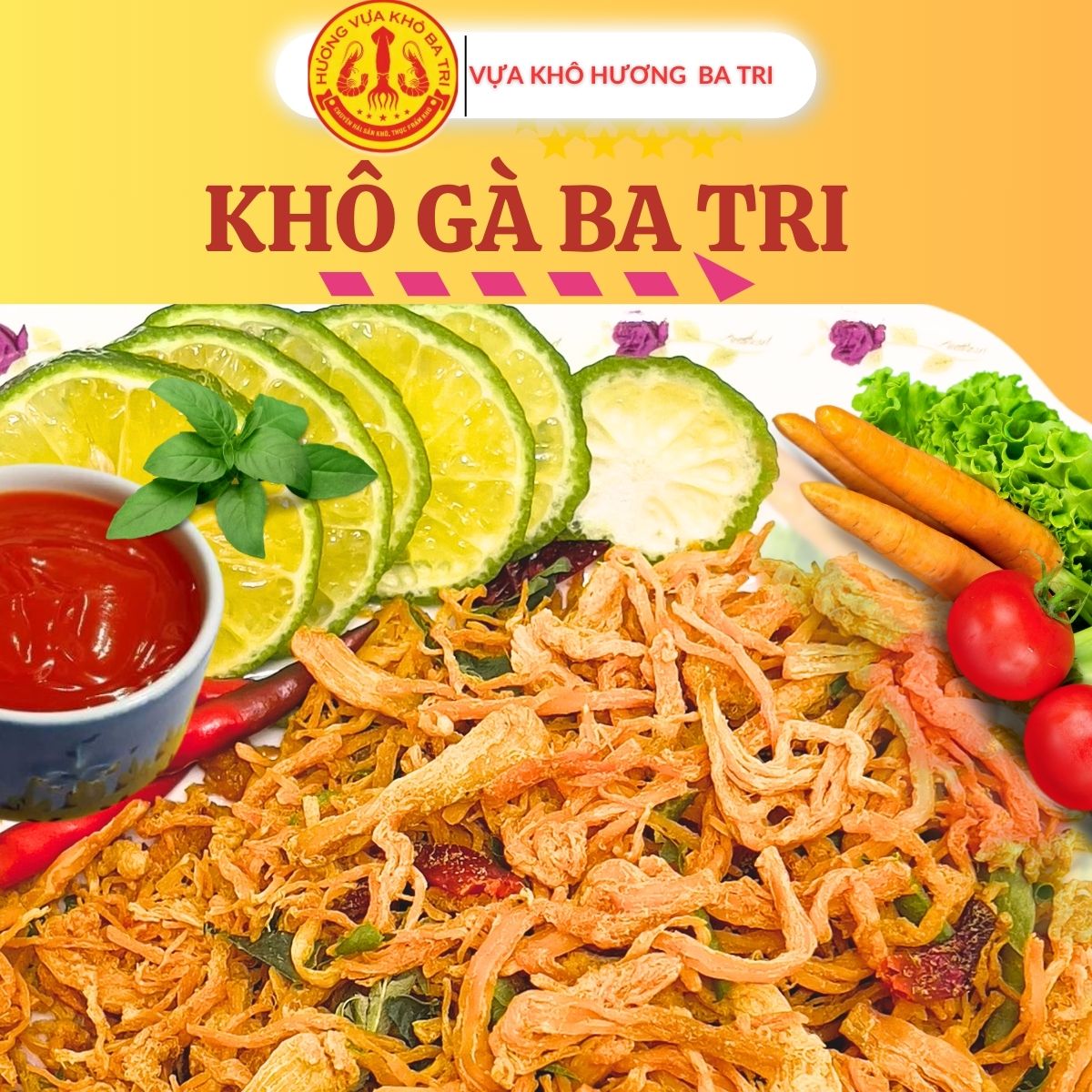 KHÔ GÀ LÁ CHANH - KHÔ GÀ HƯƠNG BA TRI