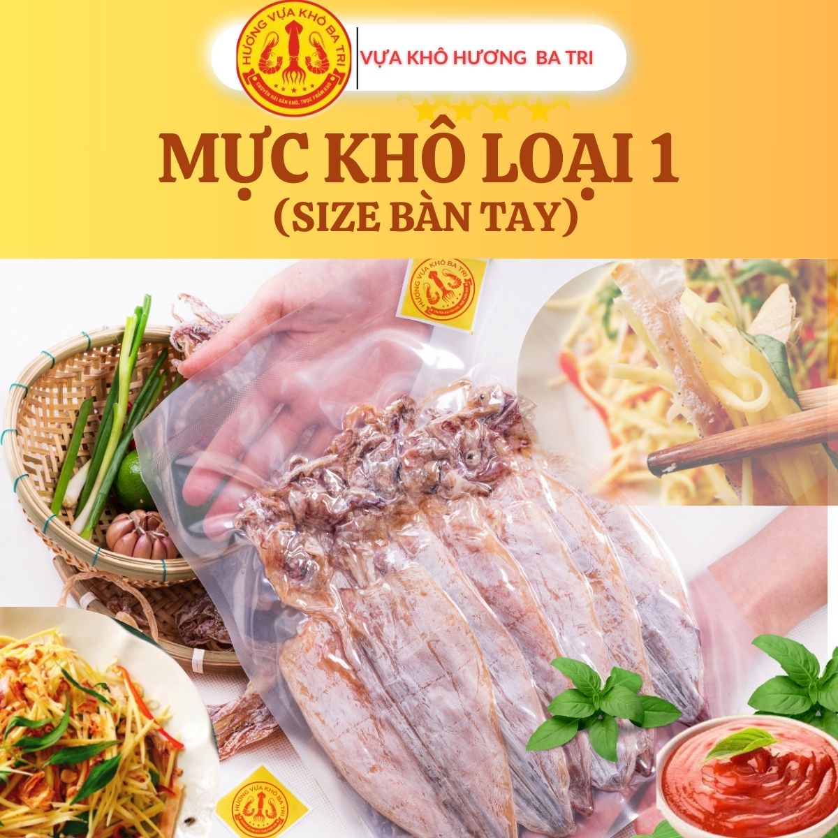 KHÔ MỰC BÀN TAY LOẠI 1 - SIZE LON